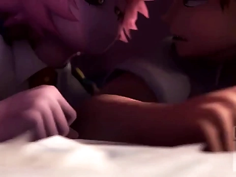 Mina Ashido handjobs Kirishima in class