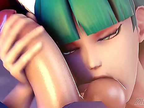 Morrigan fucks 2 guys by zalsfm HD