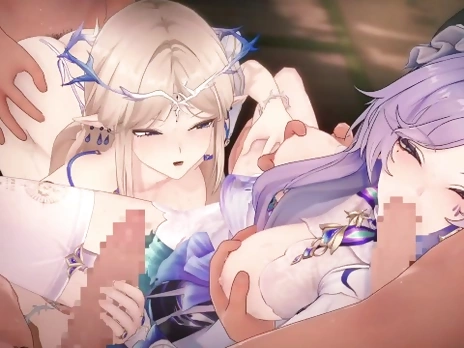 【Wuthering Waves orgy sex】Cartethyia,Cantarella group sex 3D Hentai Animation.