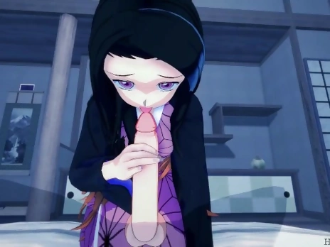 Nezuko Kamado Gives a Teaser Blowjob - Demon Slayer
