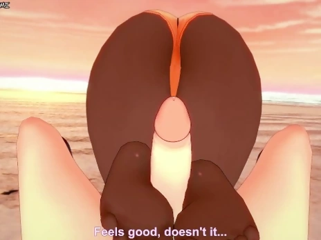 Yoruichi Shihoin Gives You a Footjob At The Beach! Bleach Feet POV