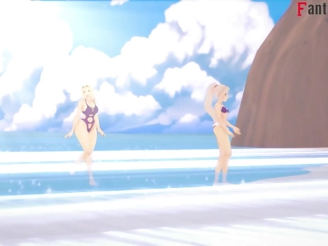 Hinata And Sakura Love Triangle ends with a threesome / Full movie on Patreon: Fantasyking3