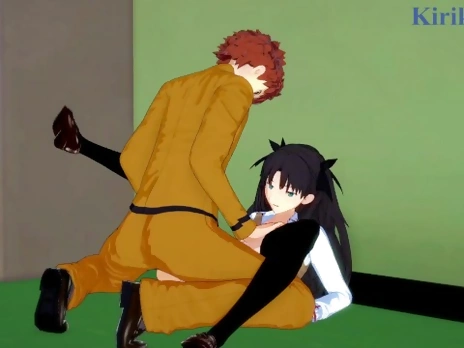 Rin Tohsaka and Shirou Emiya have deep sex in an unpopular school hallway. - Fate/stay night Hentai
