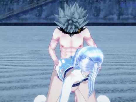 Noelle Silva and Asta have deep sex on the beach at night. - Black Clover Hentai