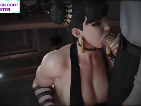 CHUN LI BIG DICK BLOWJOB HENTAI / STREET FIGHTER CARTOON ANIMATION 60FPS