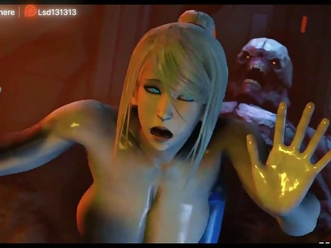 The cute girl couldn't resist the monster's huge cock. Resident Evil Nymesis, alien 3D Animation