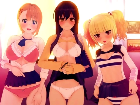 MIKO, HANA AND YURIA ALL WANT YOUR DICK ? MIERUKO-CHAN HENTAI