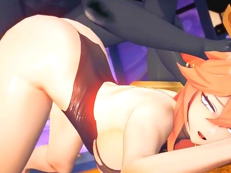 Yae Miko has Long Hot night with Hillichurl BBC - Genshin Impact