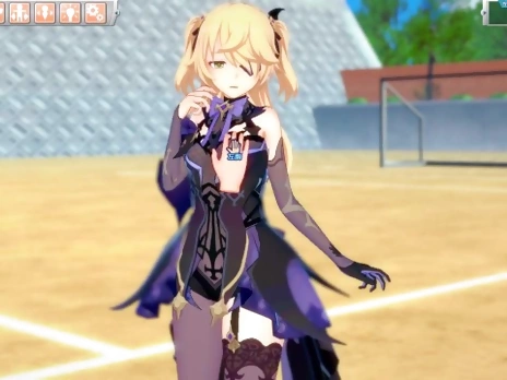 [Hentai Game Koikatsu! ]Have sex with Big tits Genshin Impact Fischl.3DCG Erotic Anime Video.