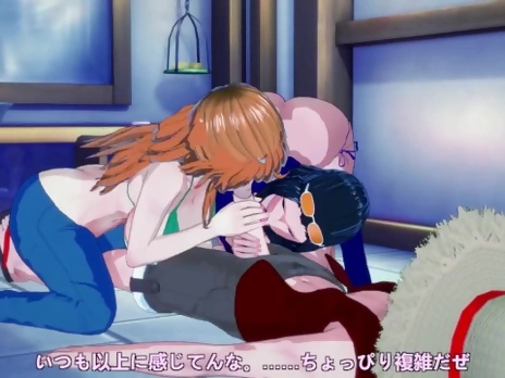 nami /robin! and luffy! creAMpie