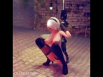 Slut Street 2B Adventures Deep Blowjob Throat Fuck And Cum [Grand Cupido] ( Nier Avtomata )