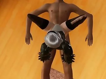 2B's big ass makes cum