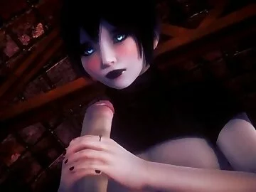 Mavis Dracula eats a good cock and then rides it