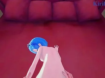 Rem and I have intense sex in the bedroom. - Re:Zero POV Hentai