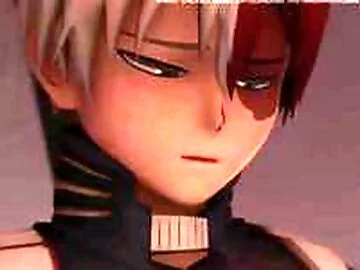 Shouto Todoroki getting a Blowjob from Momo Yaoyorozu