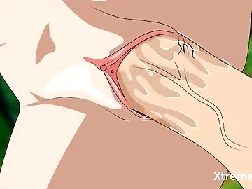 Boruto uses Karma to fuck Sarada in the forest (hentai)