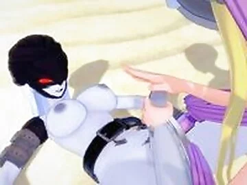 Digimon Hentai 3D - Angewomon x LadyDevimon (Futa)