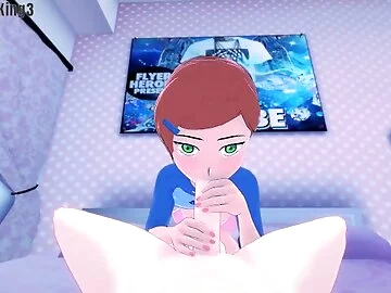 Gwen Tennyson masturbing so i help her / Ben10 / DC universe