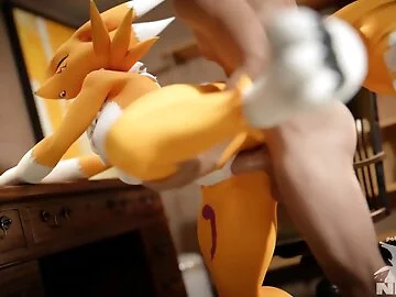 Renamon Being Mastered Leg up Standing Doggystyle Animation