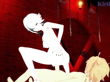 Arlecchino and Aether have intense sex in a secret room. - Genshin Impact Hentai