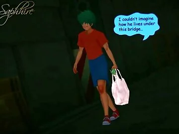 Uraraka Ochako fucks with Homeless (My hero Academia, Animation, NTR)