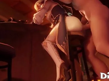 Jean Gunnhildr - Loves getting her ass fucked at a bar, gaped and creampied - Genshin Impact Porn