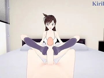 Ran Mouri and I have intense sex in the bedroom. - Detective Conan POV Hentai