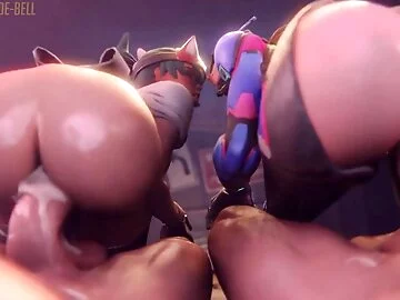 Kiriko and Dva: Sex Competition Tiebreaker 🍑💦😩 [Overwatch 2 Porn Animation]